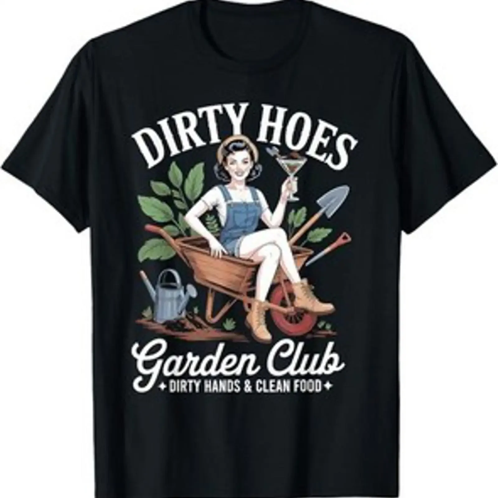 Camiseta de regalo Dirty Hoes Garden Club, para amantes de las plantas, jardinero, estilo vintage, ligeramente transpirable, unisex