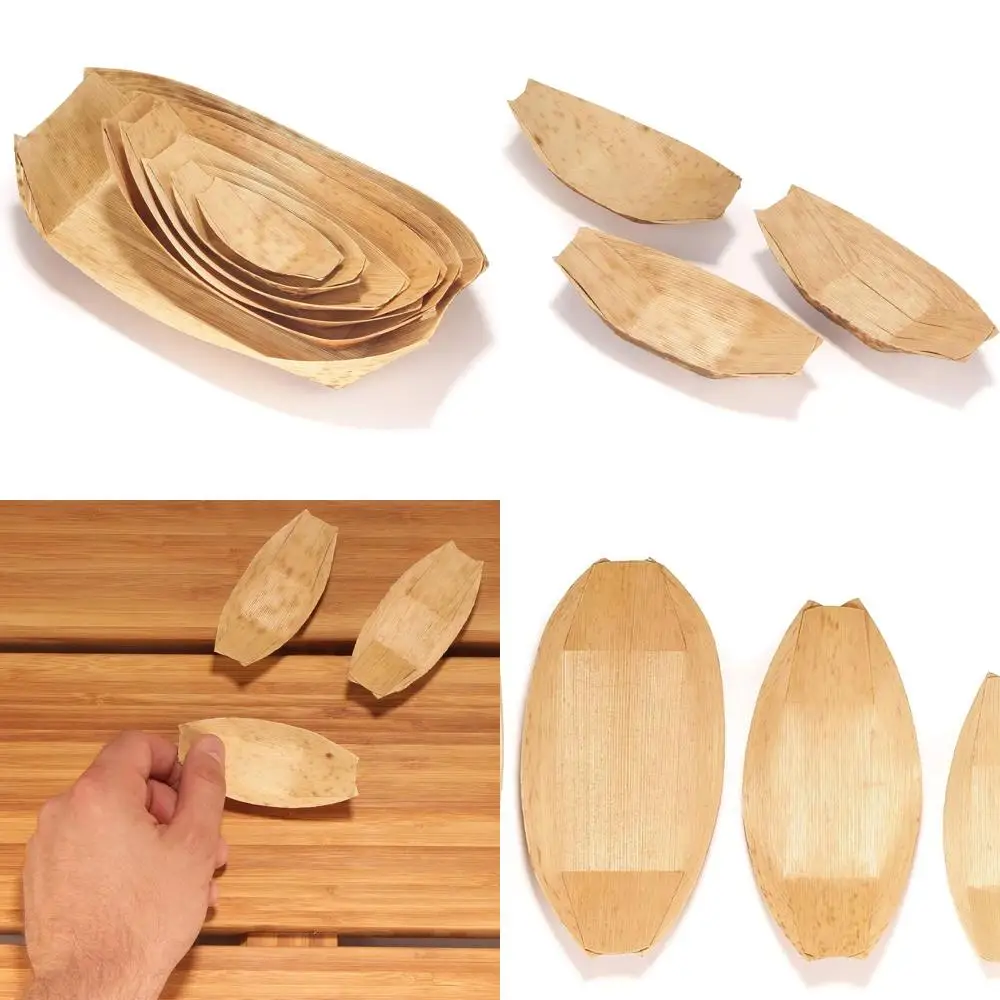 

Premium Bamboo Leaf Boats, 300-Count, Disposable & Renewable, Ideal for Catering and Home Parties