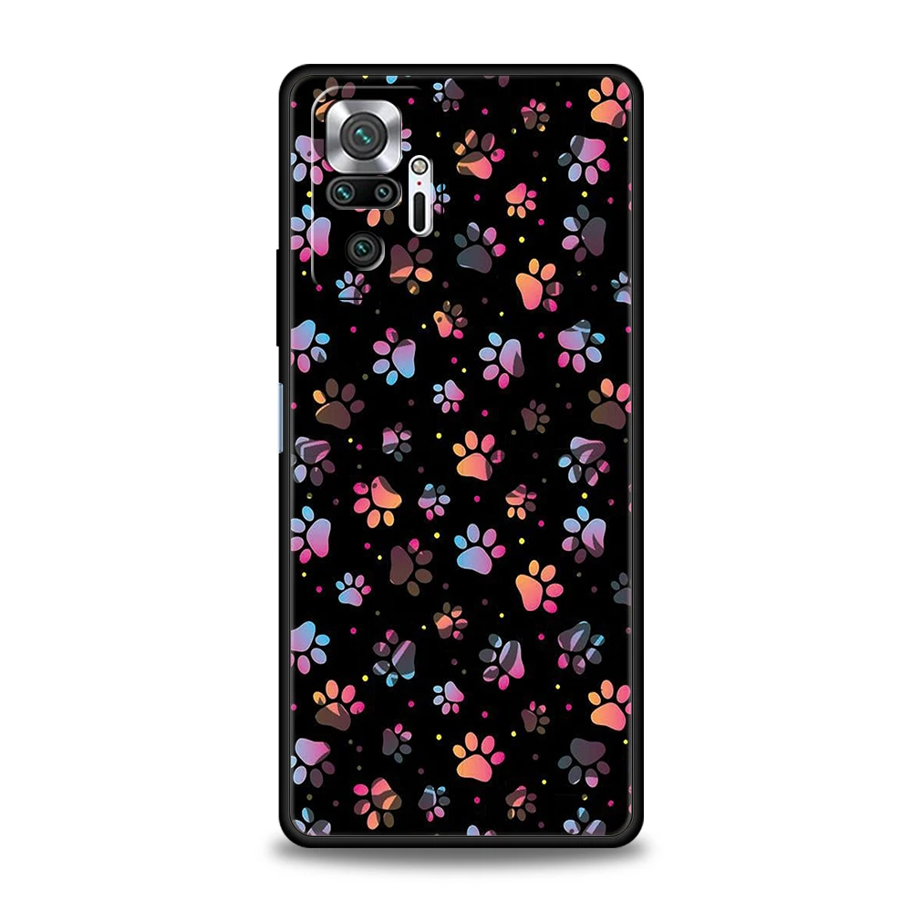 Dog Footprint Paw Cute Phone Case Cover for Redmi 13C 10C Note 13 12 10 11 Pro Plus 7 8T K40 K50 Gaming Pro Plus 5G Soft Shell