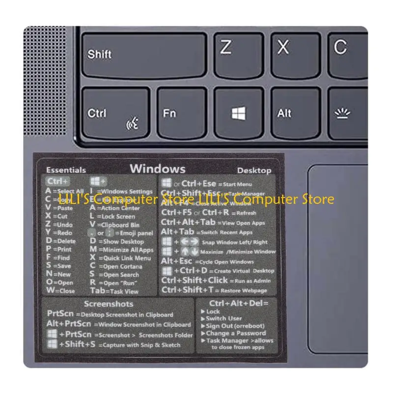 A52B Shortcut Tips Waterproof Computer Sticker Keyboard Pad Laptop Desktop Student Gift Keyboard Decoration Stickers