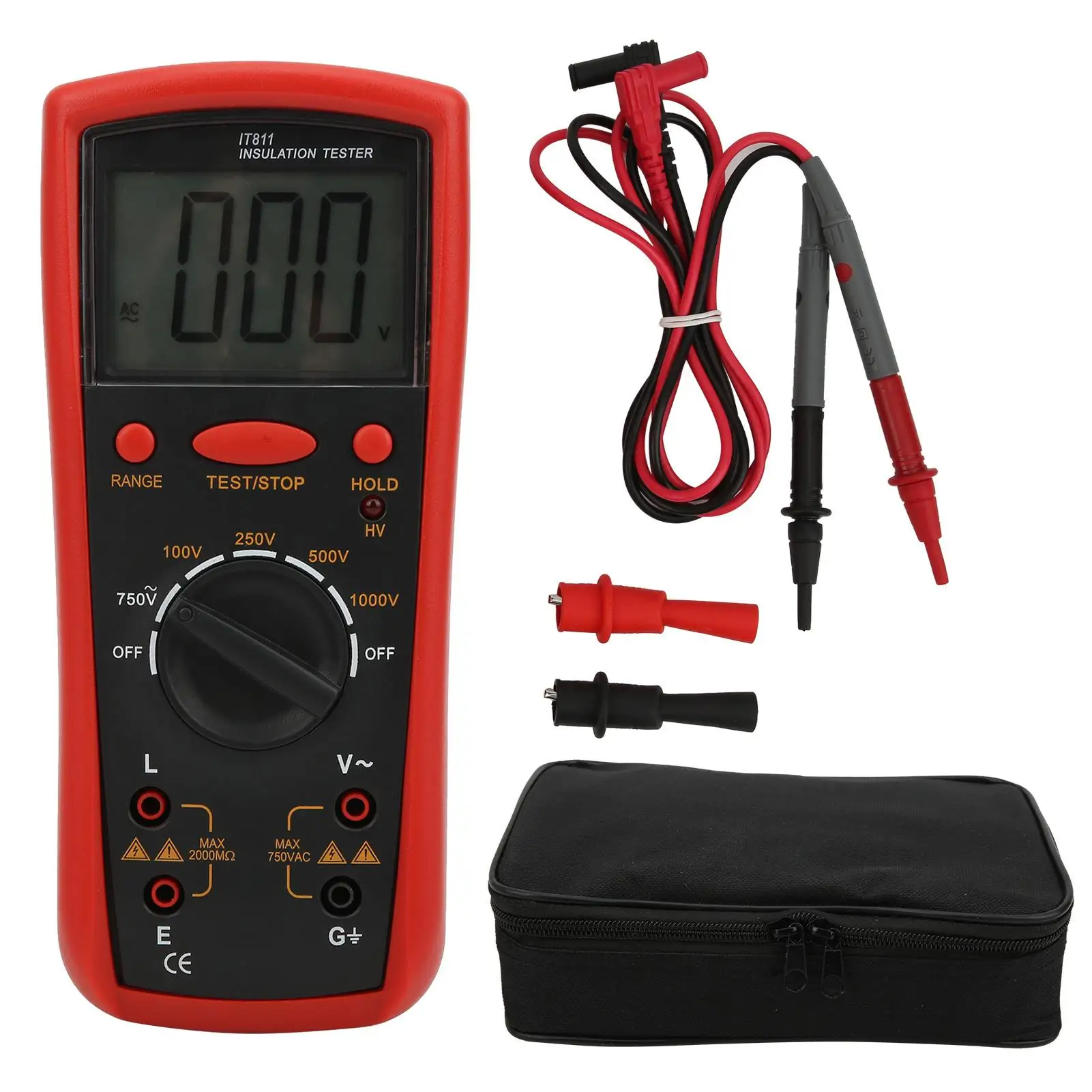 Digital Insulation Resistance Meter IT811 Megohm Tester with LCD Display - Accurate Ohmmeter for Electrical Testing