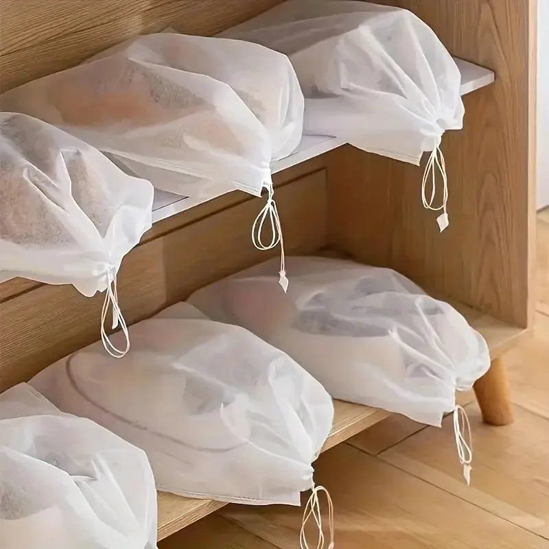 10PCS Non Woven Shoe Storage Bags Portable and Reusable Shoe Storage Bags Dustproof Dry Anti Yellowing Moisture-proof