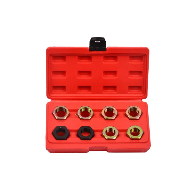 

8pcs/Set Axle Spindle Fractional & Metric Rethreading Tool Kit Car Threading Repair Cleaning Tool For M20, M22, M24, 3/4, 13/16