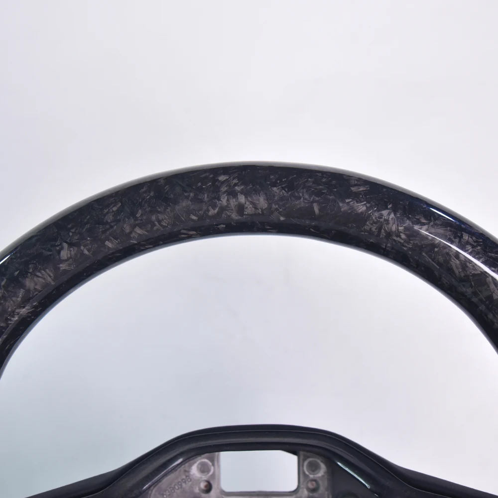 Elegant White Leather Forged Carbon Fiber Steering Wheel For Volkswagen MK8, Premium Custom Edition