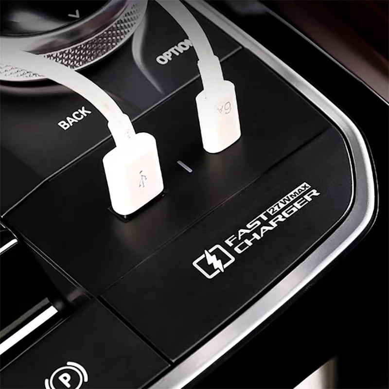 Für BMW G42 G20 G21 G22 G23 G26 G28 I3 I4 27W Auto USB Typ-C Ladegerät Schnelles Telefonladegerät Schalthebel-Ladehalterung – Detail 1