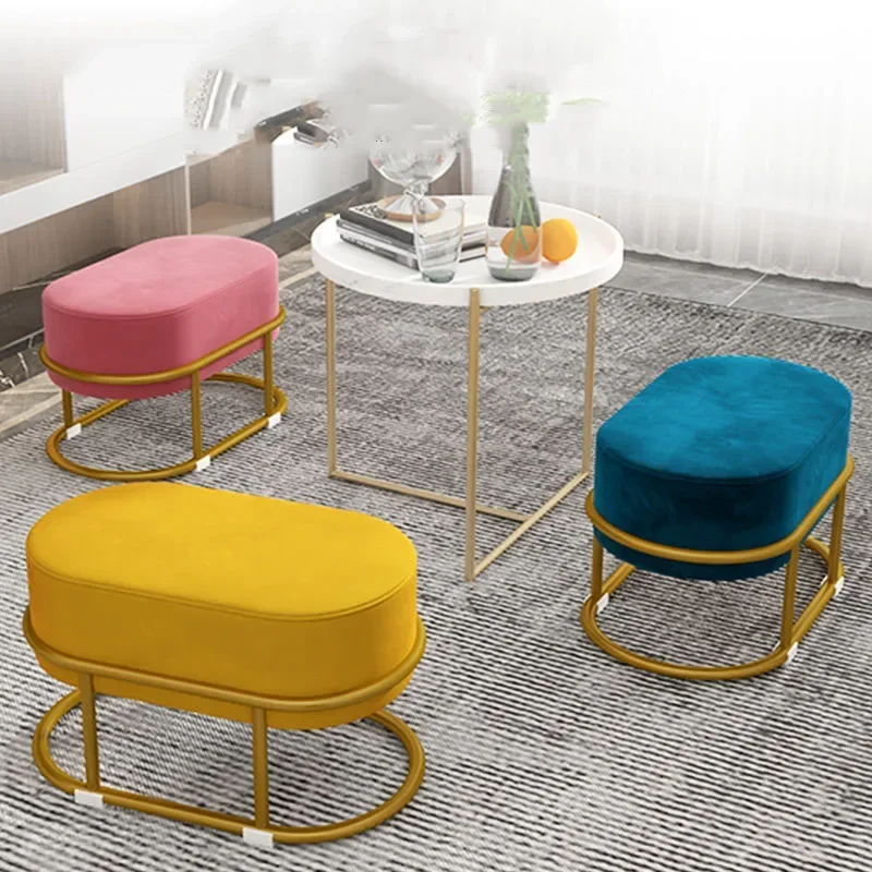 Design Decorative Dining Chair Luxury Living Room Creative Round Dining Stools Nordic Kitchen Tabouret Pliant Portable Furniture