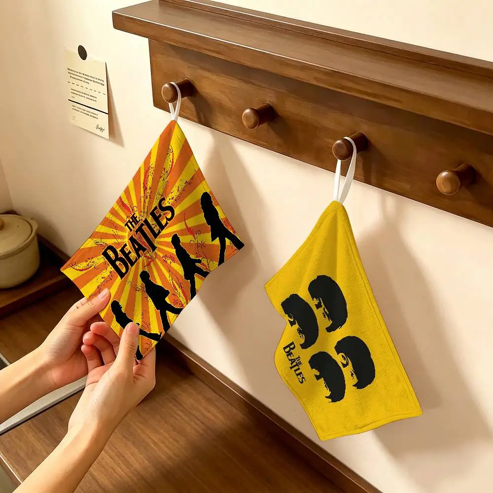 T-The-B-Beatles Rock Band Thickened Polyester Cotton Hanging Towel, High Absorbent Hand Wiping Towel for Indoor Use