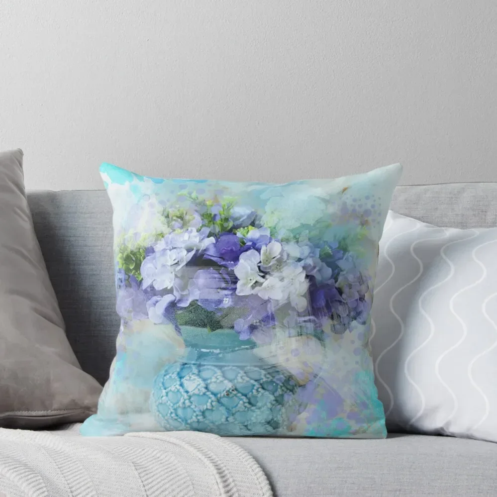 shabby chic french country blue purple iris flower Throw Pillow ornamental pillows for living room Pillow Case Christmas Pillow