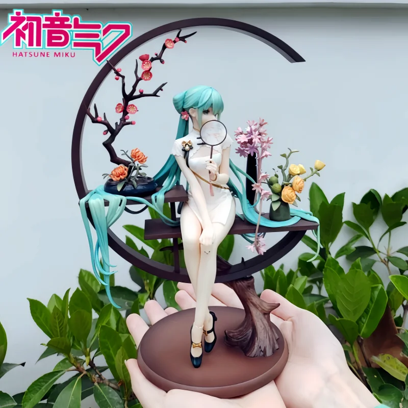 High Quality 25cm Hatsune Miku Anime Figure Cheongsam Miku Ancient Customs Statue Pvc Figurine Scollectible Model Birthday Gifts