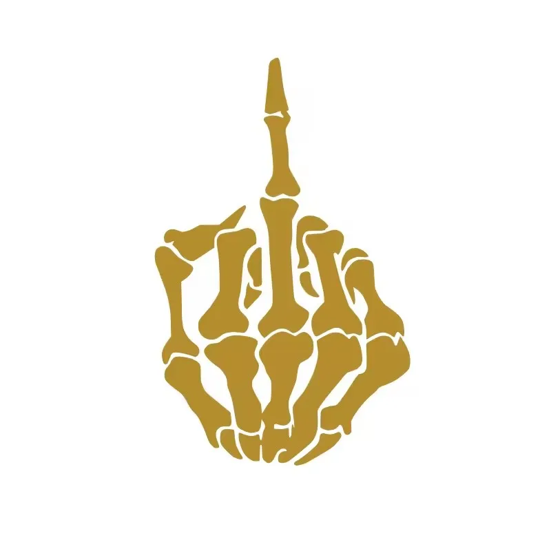 Skull Middle Finger Flip Off Vinyl Decal Sticker Window Wall car Bumper Laptop - Image 4