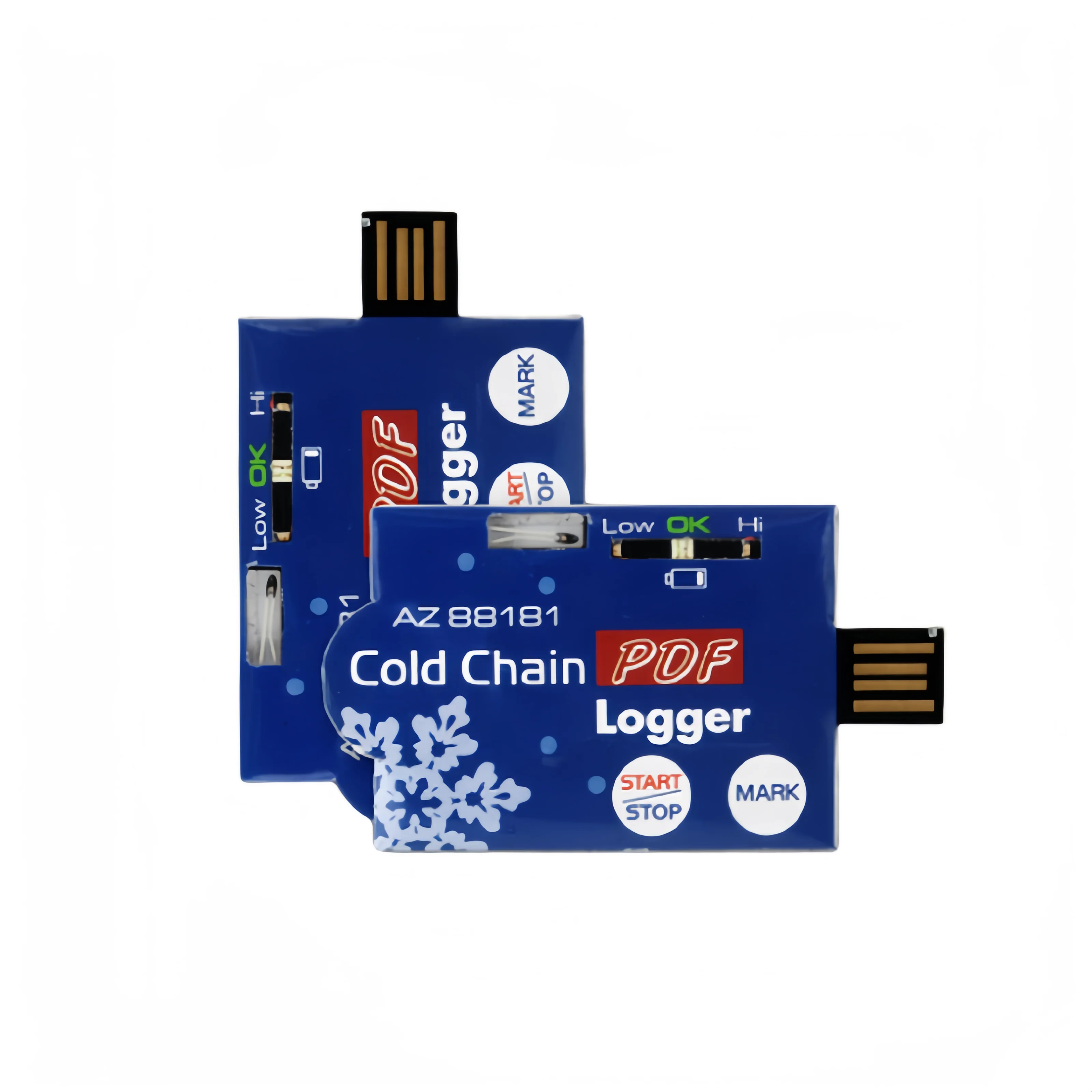 Registrador de datos de monomero para monitoreo de baja temperatura AZ88181/termómetro de contenedor de transporte de cadena de frío genera automáticamente en PDF