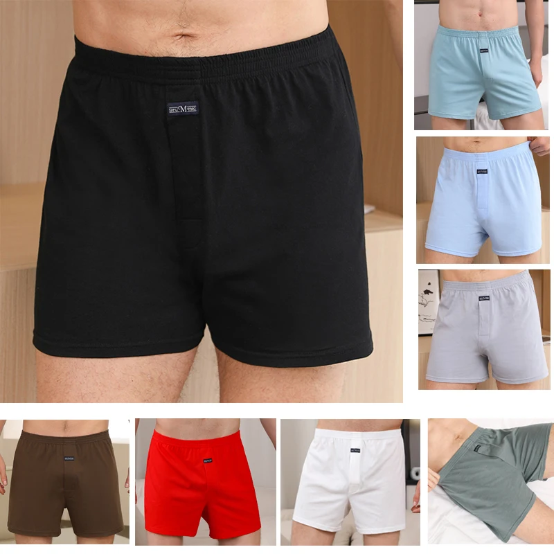 2 szt. Męskie spodnie ze strzałką męskie bawełniane bokserki luźne męskie bielizna w dużych rozmiarach Homewear wygodne majtki