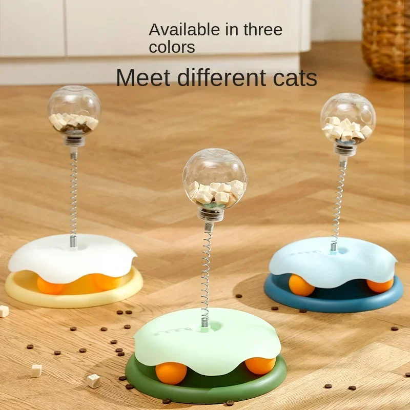 Interactive Treat Leaking Toy Cat Small Dogs Slow Feeder Dispenser Puppy Funny Rotatable Wheel Cat Swivel Toy Ball Cat teaser