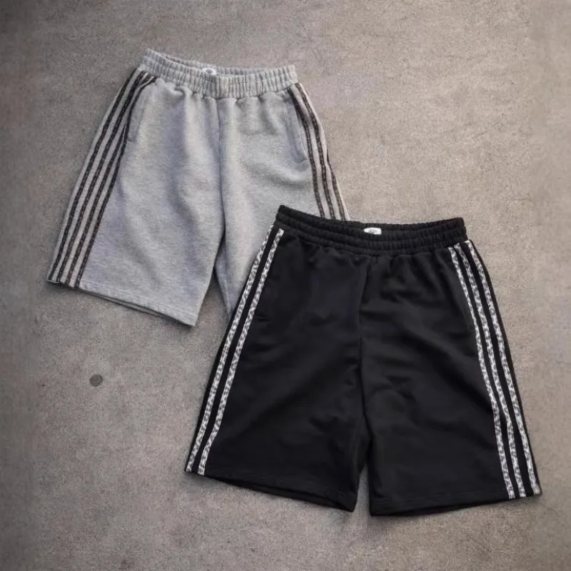 

Men's 2026 High Street Striped Print Summer Sweat Shorts Moda Hombre Baggy Spodenki Męskie Pantaloneta Deportiva Hombre Штаны