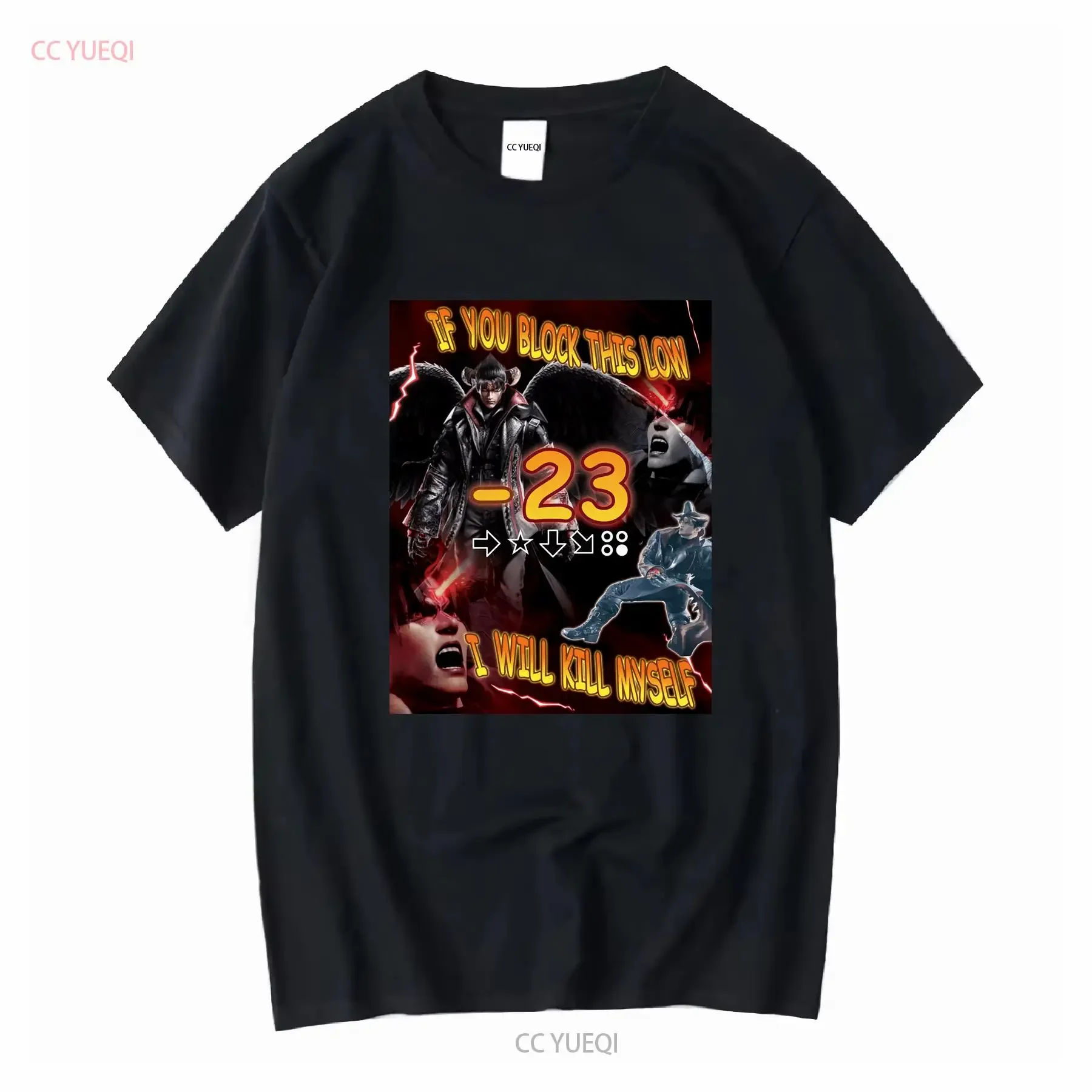 Devil Jin T Shirt Tekken 8 fit If you block this low Korosu long or short sleeves vintage Washed Slightly streetwear fashion