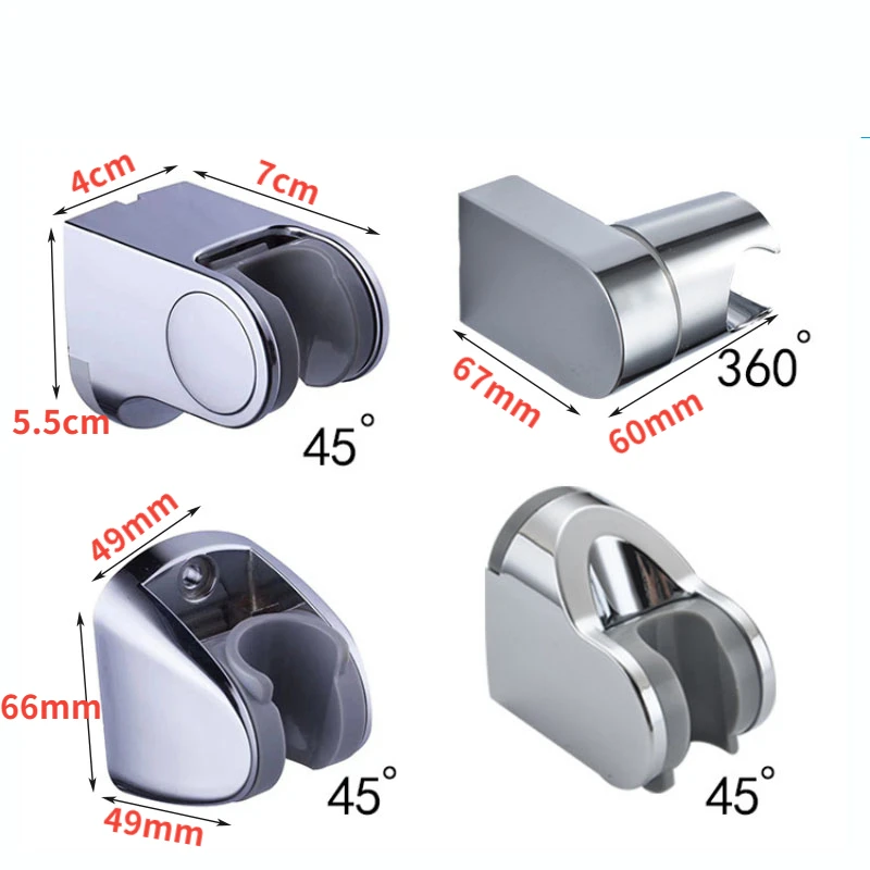 1Pcs Adjustable ABS Chrome Handheld Shower Holder Bracket Rail Bracket Slider  Wall Mounting for  Head