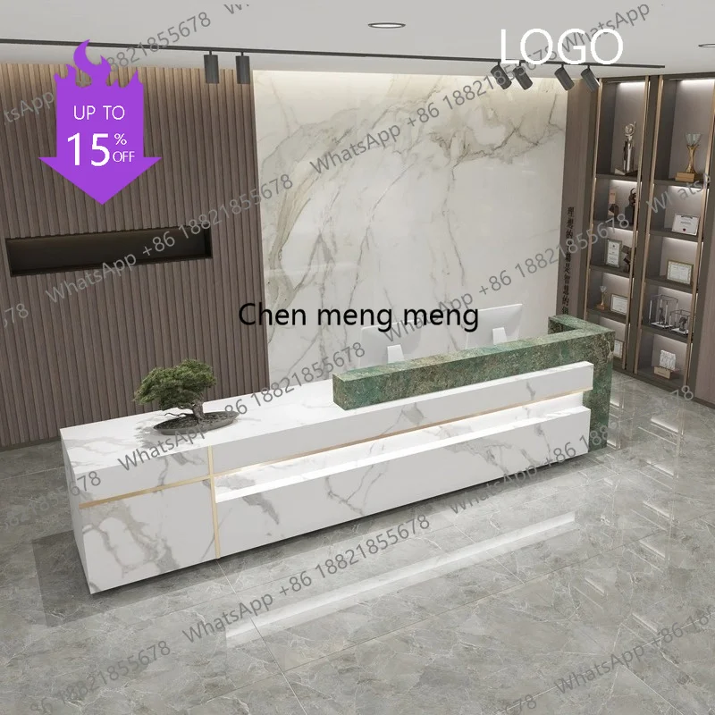 

D5556 Nordic Luxury Marble Reception Desks Modern Design Hotel High-end Cashier Desk Creative Commercial Furniture Pulpitos