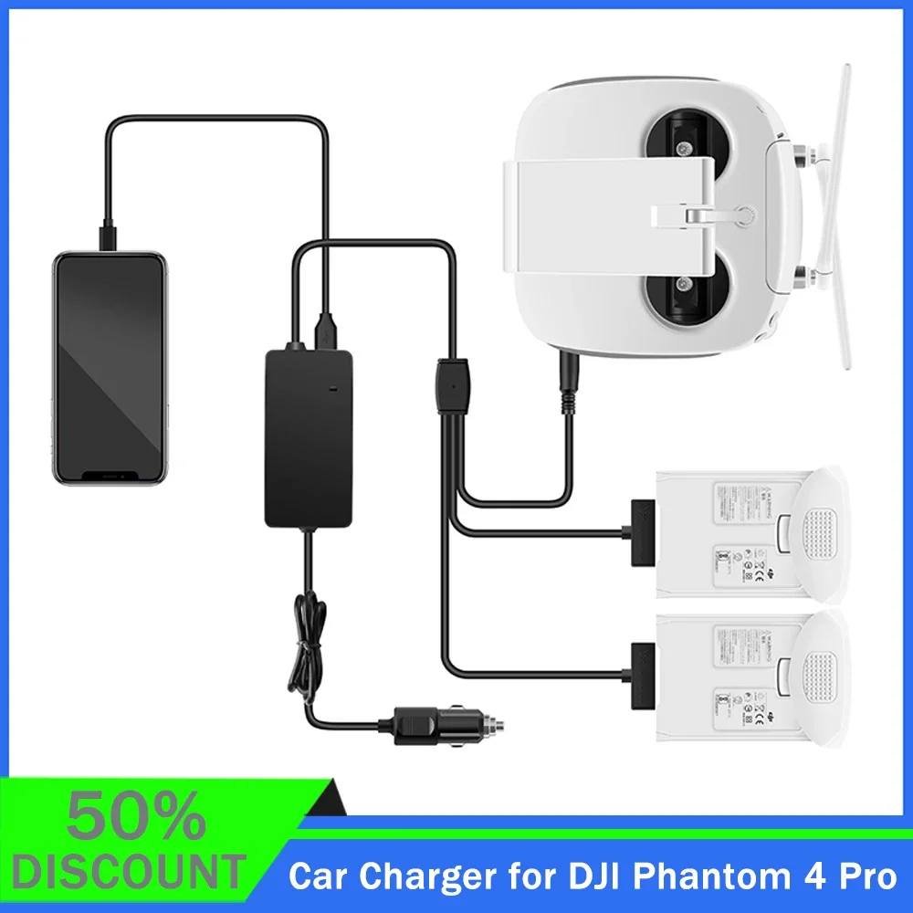 

in Stock Car Charger for DJI Phantom 4 Pro Advanced Drone Battery Remote Control Vehicle Charger Portable Fast Travel Charging