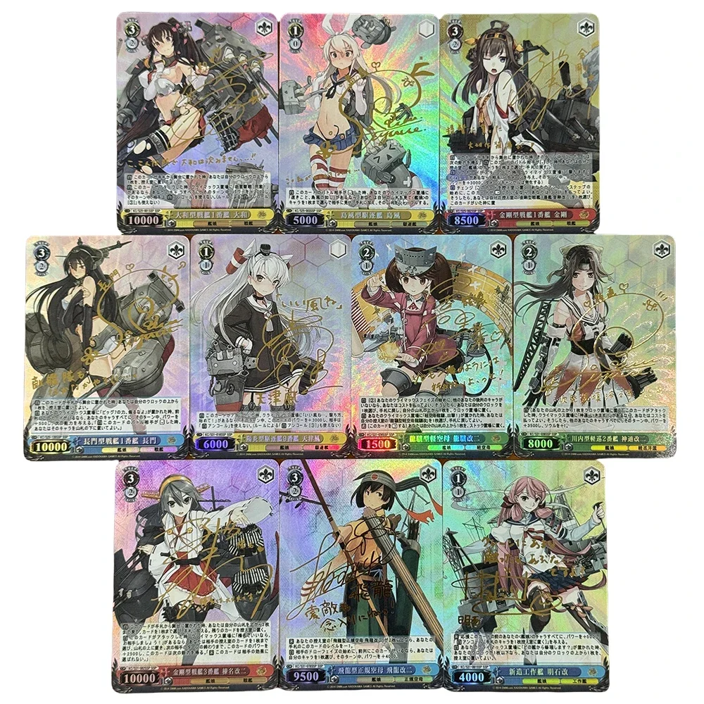 9 pc/set anime weiss schwarz diy acg menino jogar brinquedos cartões colecionáveis presentes de aniversário de natal rem ram nami nico robin kagome