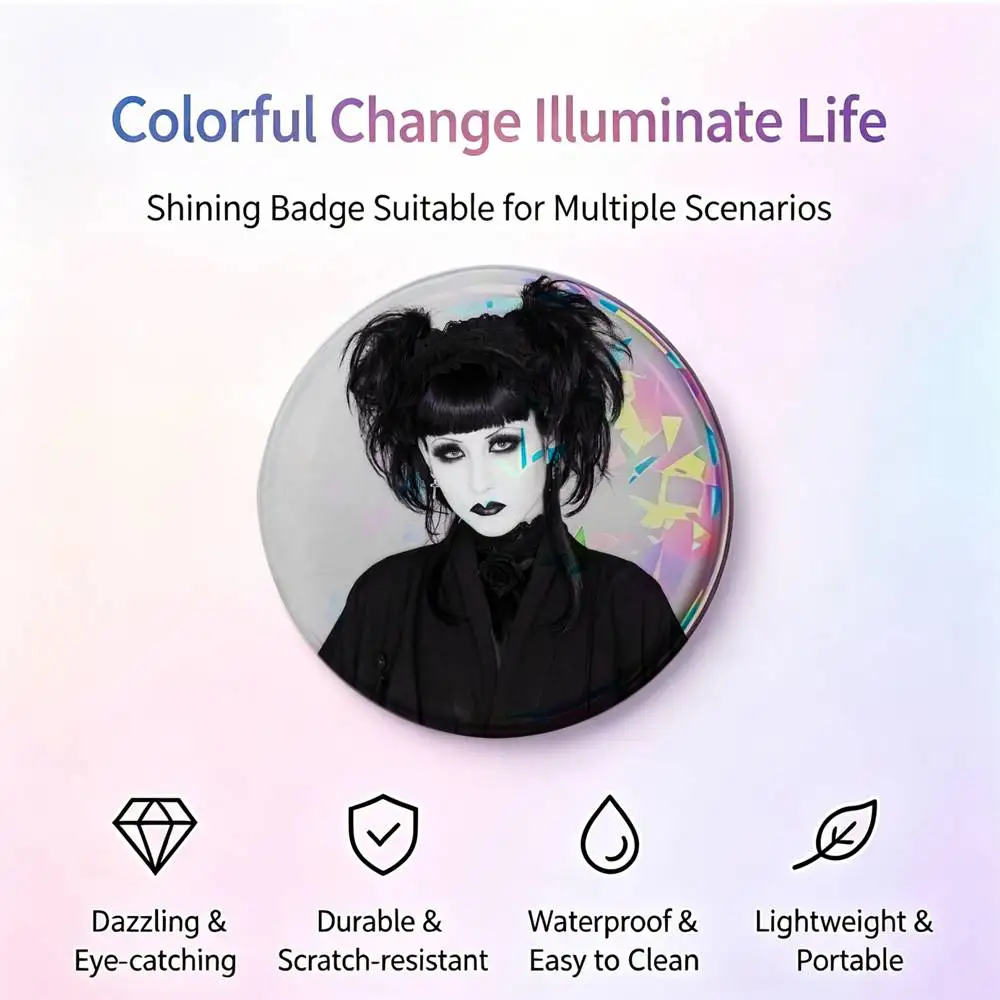 Mana M-Malice Gothic Mizer Creative Tin Button Pins Brooch Badges Kids Gift