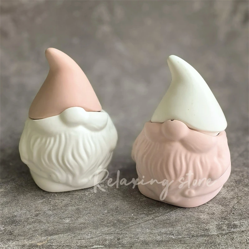 Santa Claus Storage Jar Silicone Molds Christmas Pinecone Storage Box Concrete Cement Vessel Container Home Decoration Mould