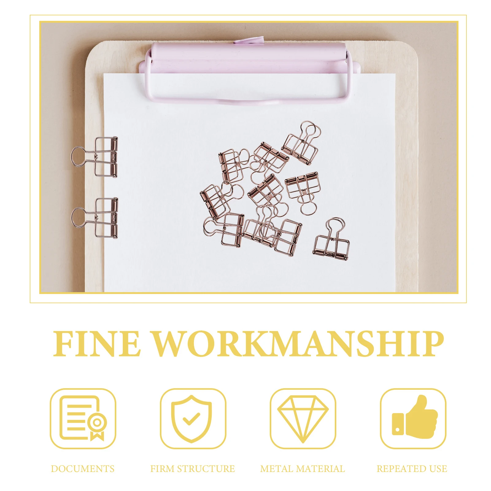 

10 Pcs Hollow Dovetail Clip Document Binder Clips Medium Office Supply Alloy Paper Clamps