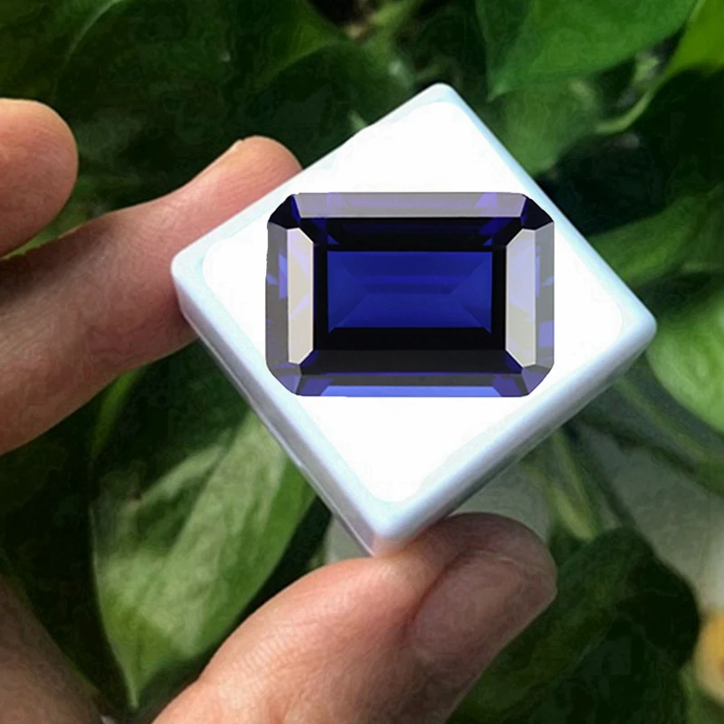 Pretty Sapphire Emerald Cut VVS Loose Gemstones Pass Tested Blue Sapphire for Jewelry Accessories and Collections DIY Gems