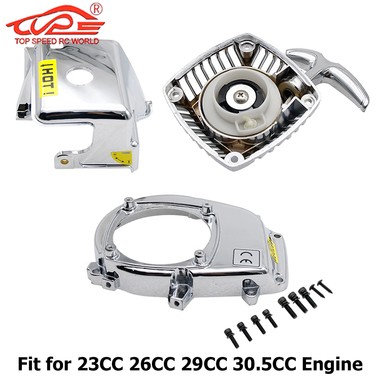 

Chrome or plastic Case and Pull Starter for 1/5 Hpi Rovan Km Rofun Baja Losi 5ive-t Dtt Fid Ql Gopad Redcat Rcmk Engine Parts
