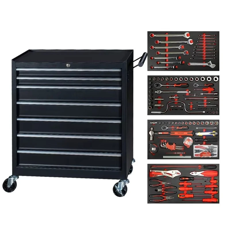 Tool Trolley 5 / 7 Drawer Garage Workshop Tool Cabinet Trolley Organizer with 4 Wheels and Tool Sets OEM