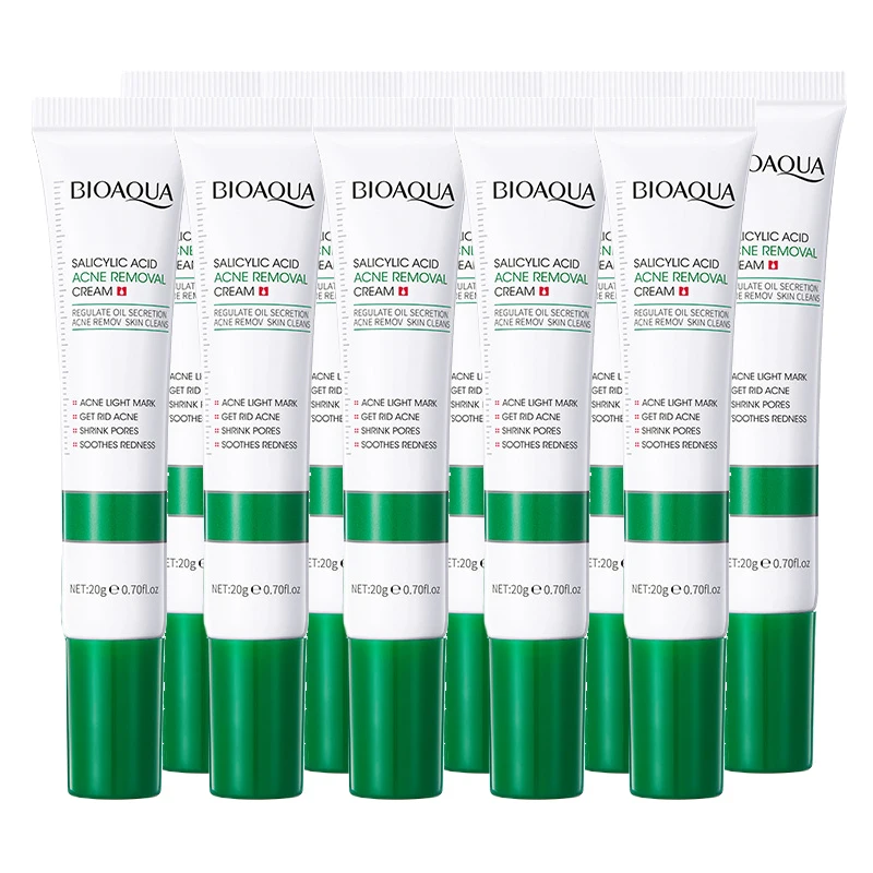 10pcs BIOAQUA Salicylic Acid Acne Removal Cream Acne Treatment Face Creams Moisturizing Blackhead Remover skincare Facial Cream