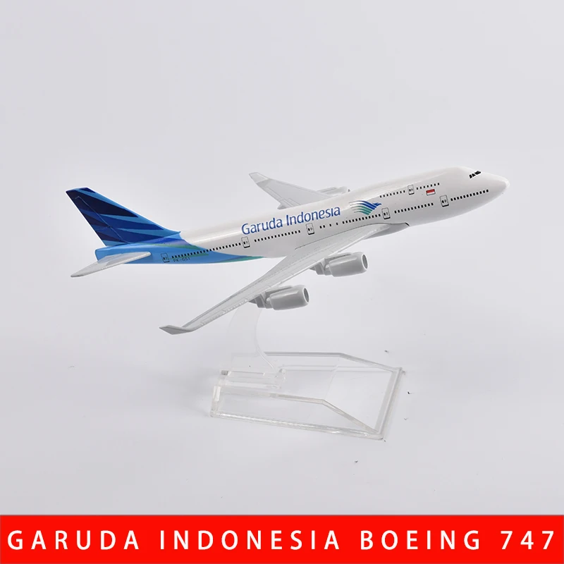 JASON TUTU 16cm GARUDA INDONESIA Boeing 747 Airplane Model Airplane Diecast Metal 1/400 Scale Planes ﻿