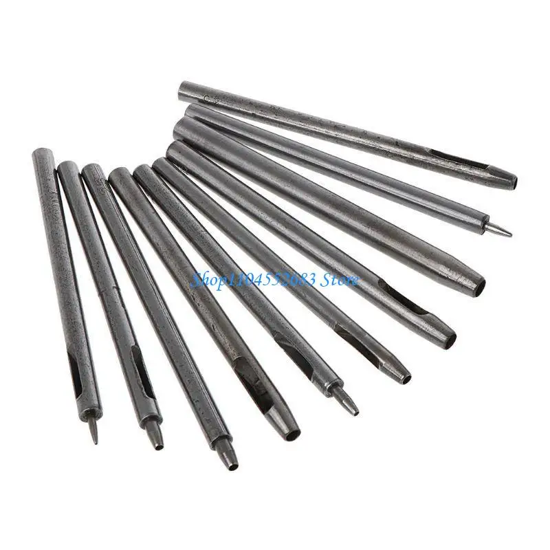 Y6GD 10 قطع من أدوات الحفر المجوفة ذات الحزام المصنوع يدويًا من الجلد