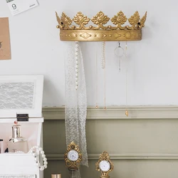 French Hook Room Decoration Accessories Hanger Home Wall Hanging Display Storage Rack Creative Golden Iron Crown Hostel Hook