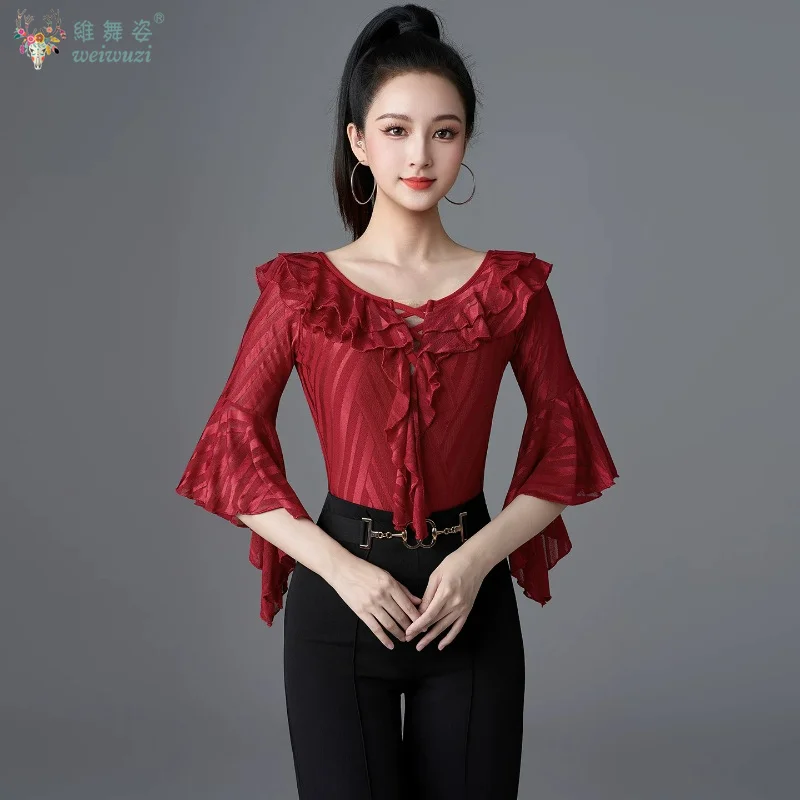 

Modern Dance Practice Clothes Top Adult Salsa Samba Sexy One-piece Outfit Waltz Latin Dance Professional Performances Clothing