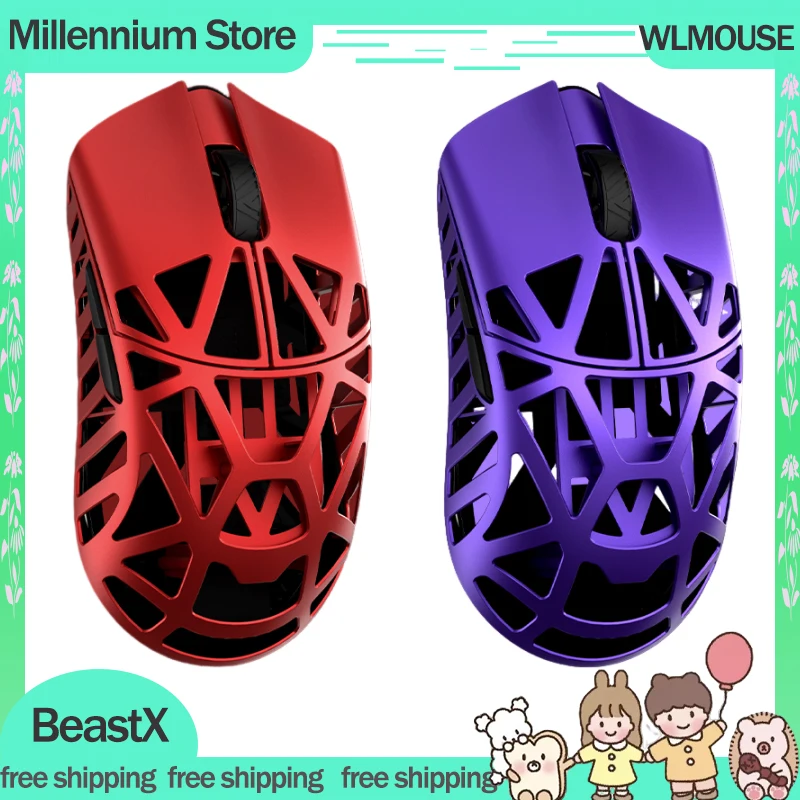 

Wlmouse Beast X Mouse With 8k Receiver 2Mode 26000DPI PAW3395 Lightweight Magnesium Alloy Mouse Esports Gaming Mouse Office Gift