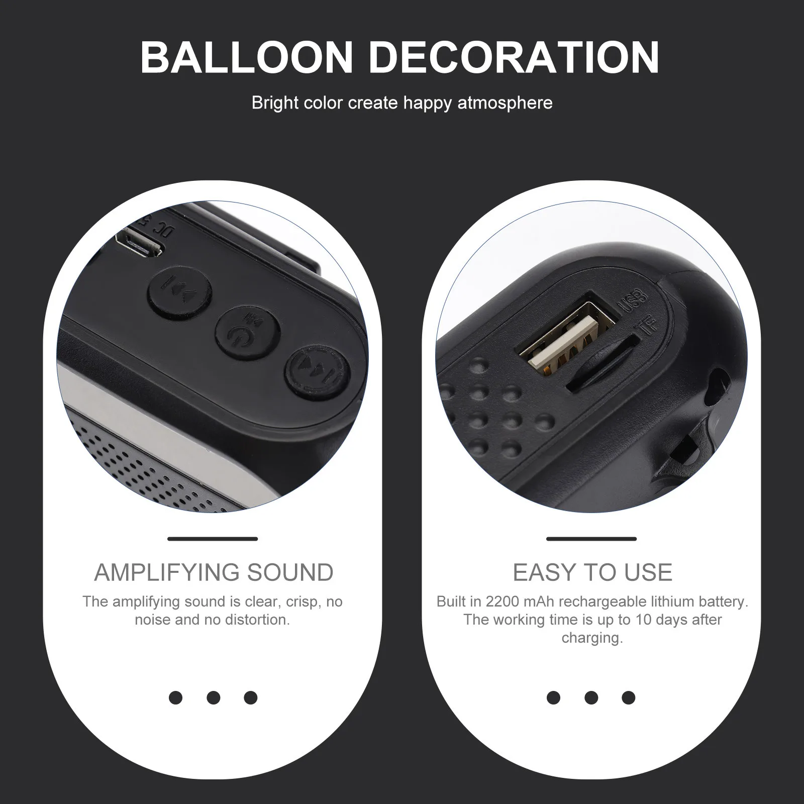 

1Pcs Portable Wireless Voice Amplifier 2200mAh Sound Loud Speaker Adjustable Headworn Microphone for Teaching Speech