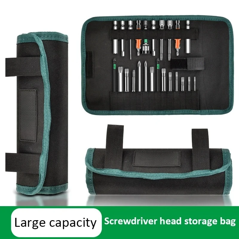 

Портативная сумка для сверл, отверток, холщовая сумка для хранения, набор инструментов, инструменты для электрика, многофункциональные свернутые сумки для инструментов