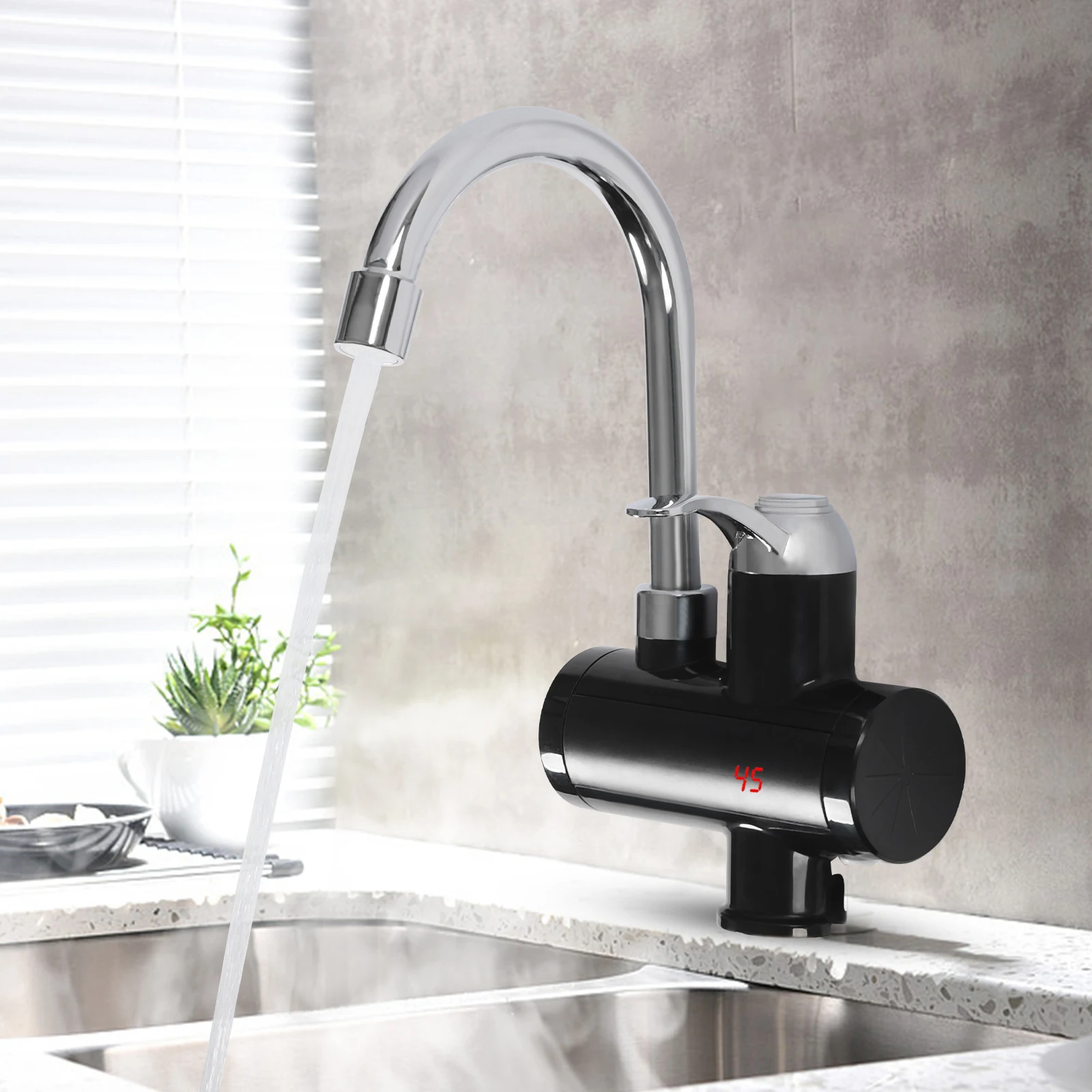 360° LED Electric Tap Instant Heater Faucet 20-60℃