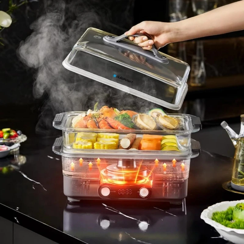 BLAUPUNKT 220V Glass Electric Steamer Multifunctional Household Automatic Steaming Stew All-in-one Breakfast Machine Steamer