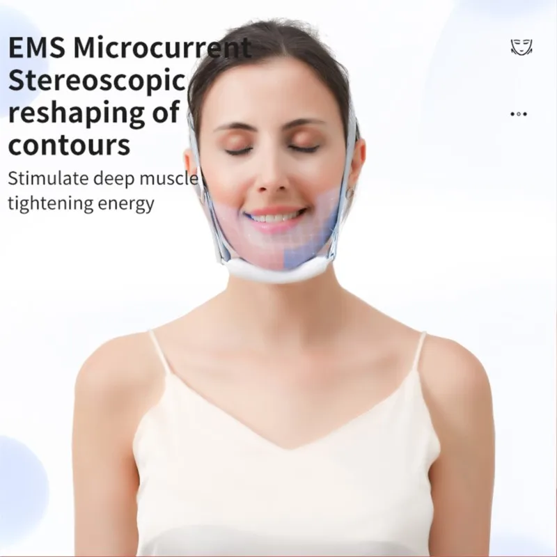 Ems Face Massager V-Face Double Chin Reducer Face Shape Facial Lifting Machine Chin Slimmer Skin Tightening Care Beauty Device