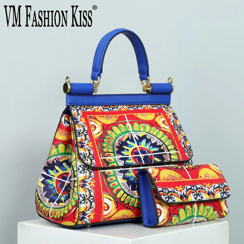 VM FASHION KISS 27 patterns Classic Crossbody Bags For Women Frame Handbags And Purses Set Suit Printing Shoulder Totes Ladies