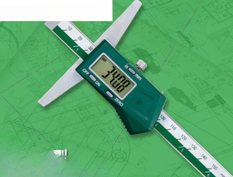

English digital depth gauge 1141-150A0-150/200/300/500mm 0.01 stainless steel