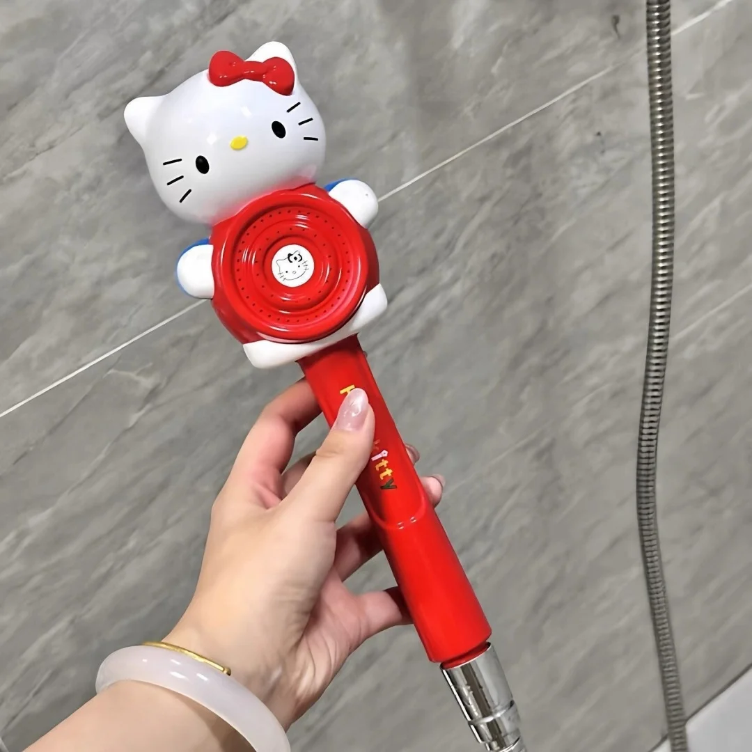 Anime Sanrio HelloKitty Handheld Adjustable Shower Accessories Set for Women Daily Bathroom Cute Kawaii Cartoon Holiday Toys view 2