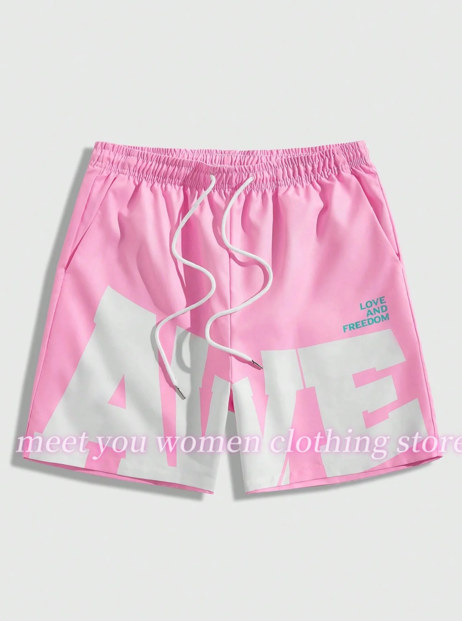 2025 Women American letters Print streetwear Short Pants  Shorts lady Seaside Casual Shorts Women Clothing