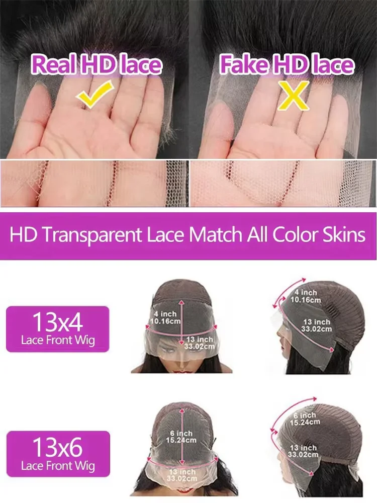 250 الكثافة 13x6 الدانتيل الجبهة خصلات الشعر المستعار الإنسان 30 40 بوصة HD شفافة الجسم موجة باروكة من شعر طبيعي البرازيلي ريمي شعر مستعار للنساء السود