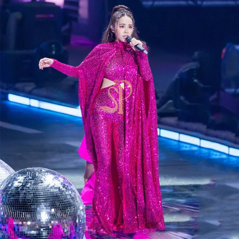 جديد إمرأة المغني الجاز أزياء رقص مثير انقطاع الترتر بذلة عباءة مجموعة Ds Dj مرحلة الأداء وتتسابق كلوبوير