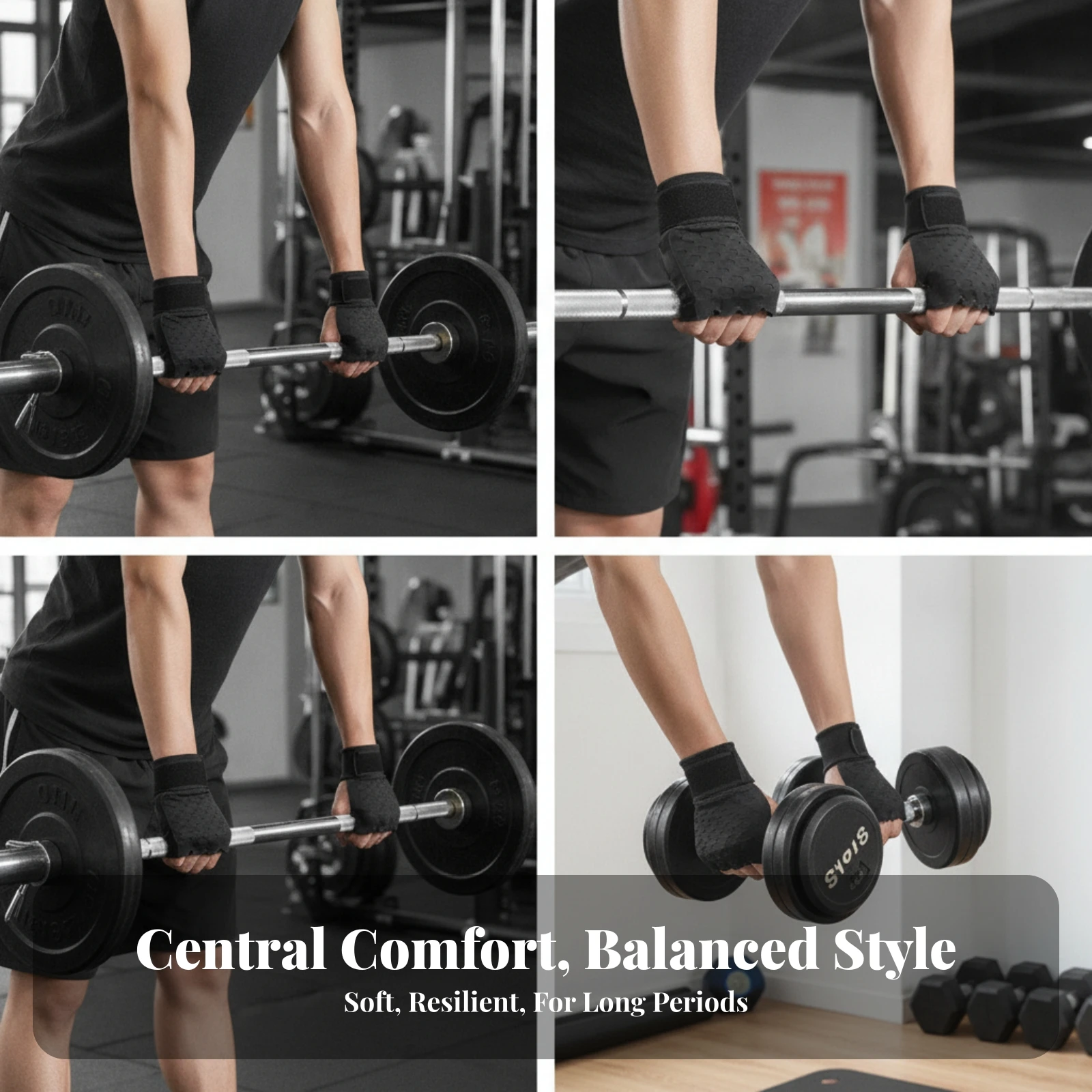 Lightweight Easy to Clean Fingerless Design Fitness Accessory Silicone Hand Grip Pads Weight Lifting Grips Pull-up Grip Pads - view 3