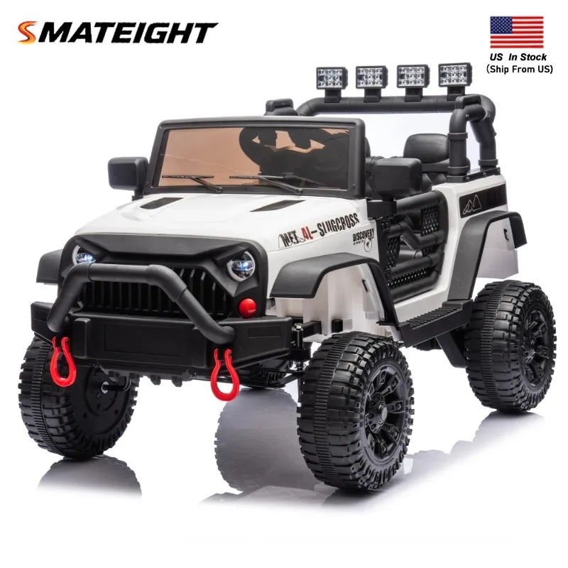 รถยนต์ไฟฟ้าสำหรับเด็ก 24V 400W พร้อมรีโมทคอนโทรล, ระบบกันสะเทือน 4 ล้อ, ปรับความเร็วได้, บลูทูธ, ช่องเสียบ USB, เล่นเพลงได้, สำหรับเด็กอายุ 3 ปีขึ้นไป