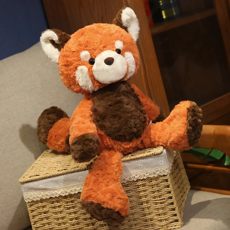 Jouet en peluche ours renard mignon, dessin animé doux, Panda rouge, poupée en peluche, cadeau d'anniversaire