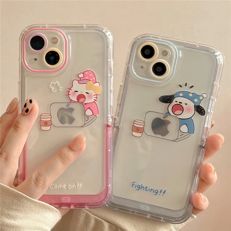 Sanrios Kawaii Mobile Phone Case for iphone 14 Pro Max 13 12 11 Xsmax Xr Xs X 7 8 Hello Kitty Cartoon Anime Cute Wear Resistance